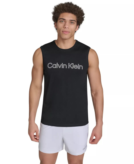 Мужская майка-рашгард Calvin Klein с защитой от солнца UPF 40+ 1159841148 (Черный S)