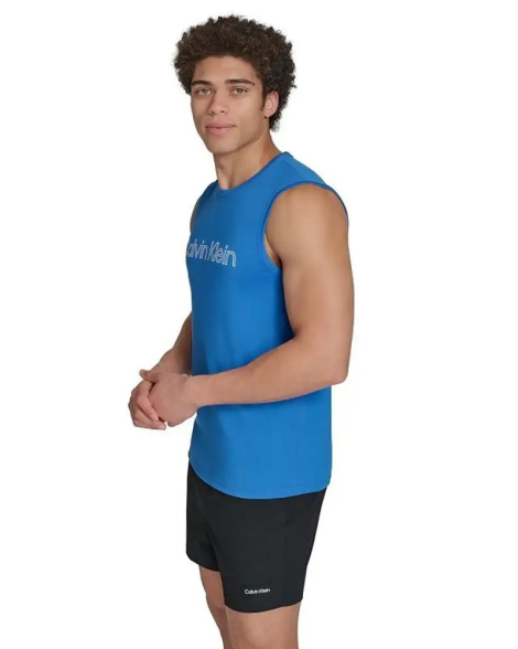Мужская майка-рашгард Calvin Klein с защитой от солнца UPF 40+ 1159841747 (Синий XL)