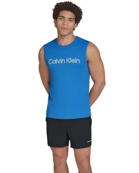 Мужская майка-рашгард Calvin Klein с защитой от солнца UPF 40+ 1159841747 (Синий XL)