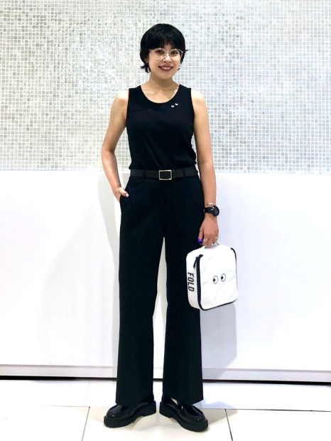 Майка у рубчик Uniqlo з вишивкою 1159844128 (Чорний M)