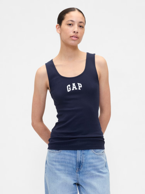 Майка жіноча в рубчик GAP з логотипом 1159844727 (Синій L)
