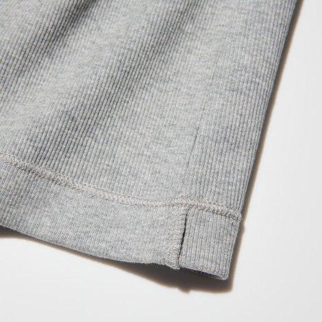 Майка в рубчик Uniqlo з вишивкою 1159845119 (Сірий S)
