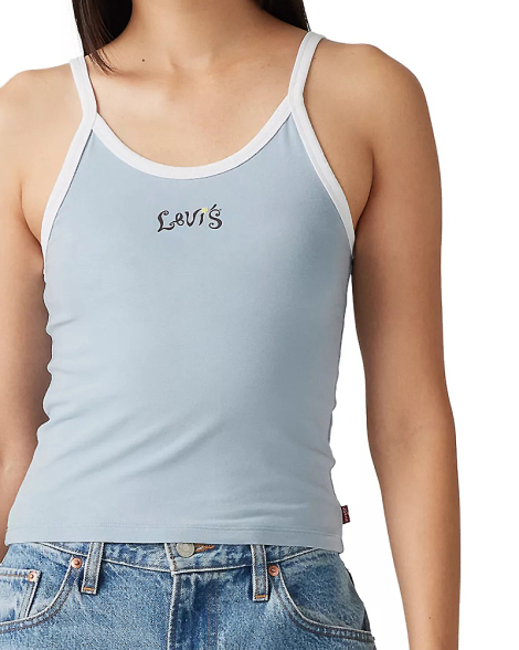 Женская укороченная майка Levi's с принтом 1159847424 (Голубой S)