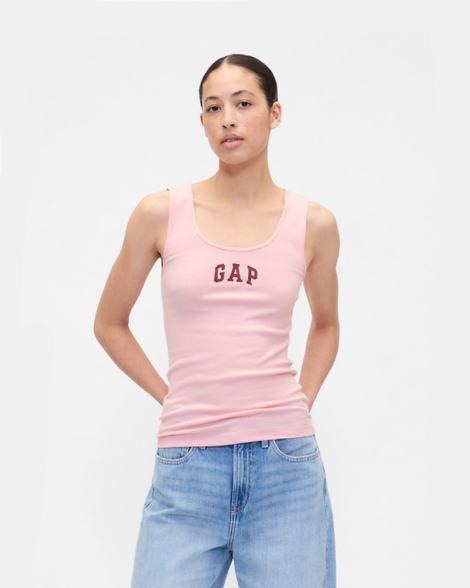 Женская майка GAP в рубчик 1159848085 (Розовый M)