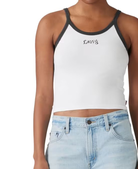 Женская укороченная майка Levi's с принтом 1159851732 (Белый XS)