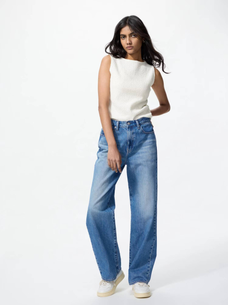 Женская майка UNIQLO из текстурной ткани 1159854987 (Белый M)