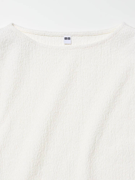 Женская майка UNIQLO из текстурной ткани 1159854987 (Белый M)