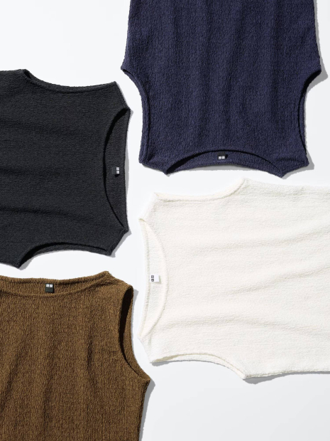 Женская майка UNIQLO из текстурной ткани 1159854987 (Белый M)