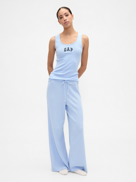 Женская майка в рубчик GAP с логотипом 1159863524 (Голубой XL)