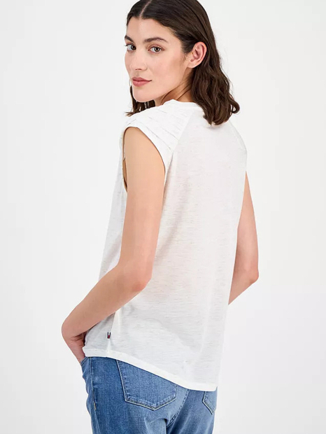 Женская майка Tommy Hilfiger с блеском 1159862229 (Молочный XL)