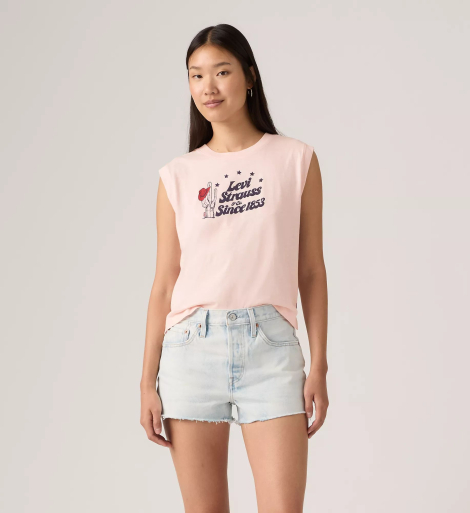 Женская майка Levi's с принтом 1159863405 (Розовый S)