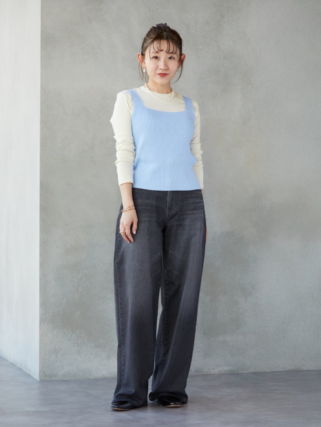 Вязаная майка Uniqlo топ 1159864600 (Голубой XL)