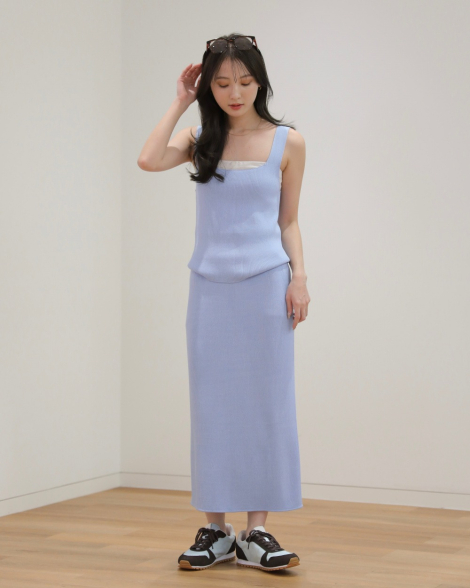 Вязаная майка Uniqlo топ 1159864600 (Голубой XL)