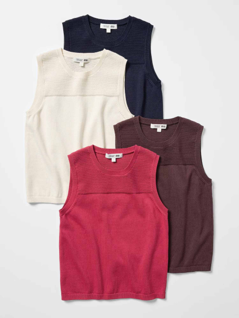 Женская вязаная майка Uniqlo 1160317610 (Молочный M)
