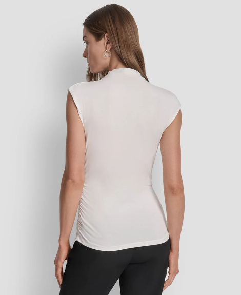 Женская майка DKNY с воротником 1160533323 (Молочный S)