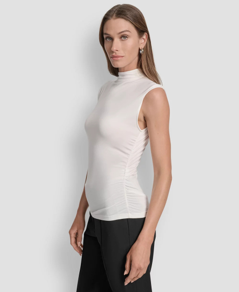Женская майка DKNY с воротником 1160533323 (Молочный S)