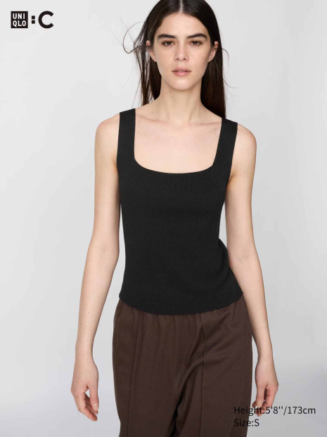 Вязаная майка Uniqlo топ 1160757953 (Черный S)