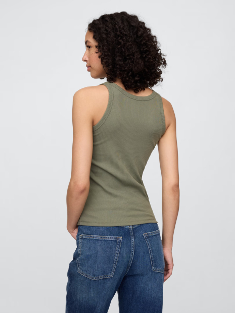 Женская майка GAP в рубчик 1161693655 (Зеленый XS)