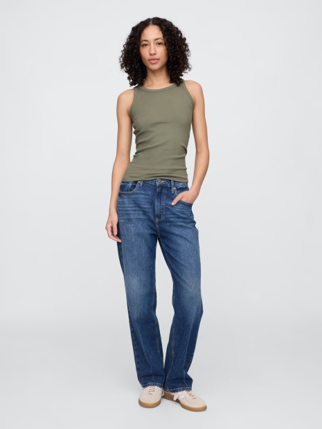 Женская майка GAP в рубчик 1161693655 (Зеленый XS)