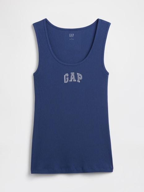 Майка жіноча в рубчик GAP з логотипом 1162790773 (Синій L)
