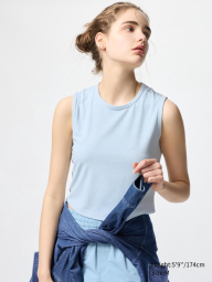 Женская майка в рубчик Uniqlo AIRism 1159842257 (Голубой XS)