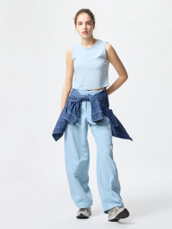Женская майка в рубчик Uniqlo AIRism 1159842257 (Голубой XS)