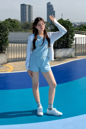Женская майка в рубчик Uniqlo AIRism 1159842257 (Голубой XS)