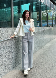Женская майка в рубчик Uniqlo AIRism 1159842257 (Голубой XS)