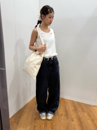 Майка в рубчик Uniqlo з вишивкою 1159844125 (Білий S)