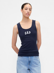 Майка жіноча в рубчик GAP з логотипом 1159844726 (Синій M)