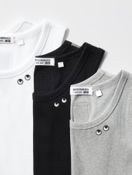 Майка в рубчик Uniqlo з вишивкою 1159845119 (Сірий S)