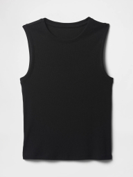 Женская укороченная майка в рубчик GAP 1159847984 (Черный S)