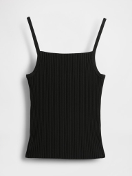 Женская укороченная майка в рубчик 1159848612 (Черный XS)