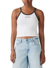 Женская укороченная майка Levi's с принтом 1159851732 (Белый XS)