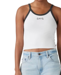 Женская укороченная майка Levi's с принтом 1159851732 (Белый XS)