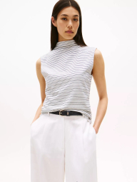 Женская майка Tommy Hilfiger с воротником 1159852058 (Белый S)