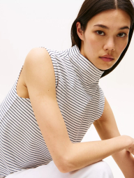 Женская майка Tommy Hilfiger с воротником 1159852058 (Белый S)