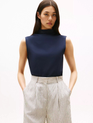 Женская майка Tommy Hilfiger с воротником 1159852272 (Синий L)