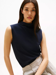 Майка жіноча Tommy Hilfiger з коміром 1159852272 (Синій L)