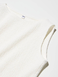 Женская майка UNIQLO из текстурной ткани 1159854987 (Белый M)