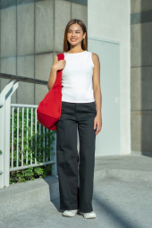 Женская майка UNIQLO из текстурной ткани 1159854987 (Белый M)