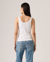 Женская однотонная майка Levi's в рубчик 1159856880 (Белый L)