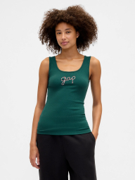 Майка с логотипом GAP в рубчик 1159856967 (Зеленый S)