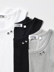 Майка в рубчик Uniqlo с вышивкой 1159858423 (Белый XS)