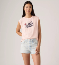 Женская майка Levi's с принтом 1159863405 (Розовый S)