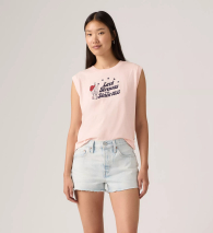 Женская майка Levi's с принтом 1159863405 (Розовый S)