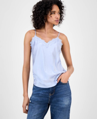 Женская гладкая майка GUESS с кружевом 1159865120 (Голубой L)