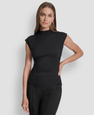 Женская майка DKNY с воротником 1160531449 (Черный L)