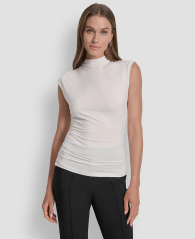 Женская майка DKNY с воротником 1160533323 (Молочный S)
