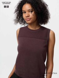 Женская вязаная майка Uniqlo 1160737847 (Бордовый M)